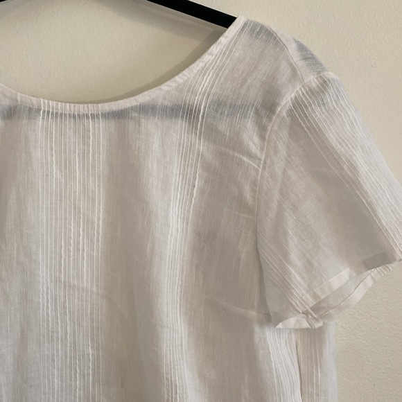 NWT Roxy Ghost Away Peplum White Cropped Blouse with Ruffle Hem Tie Back size M - Picture 4 of 10